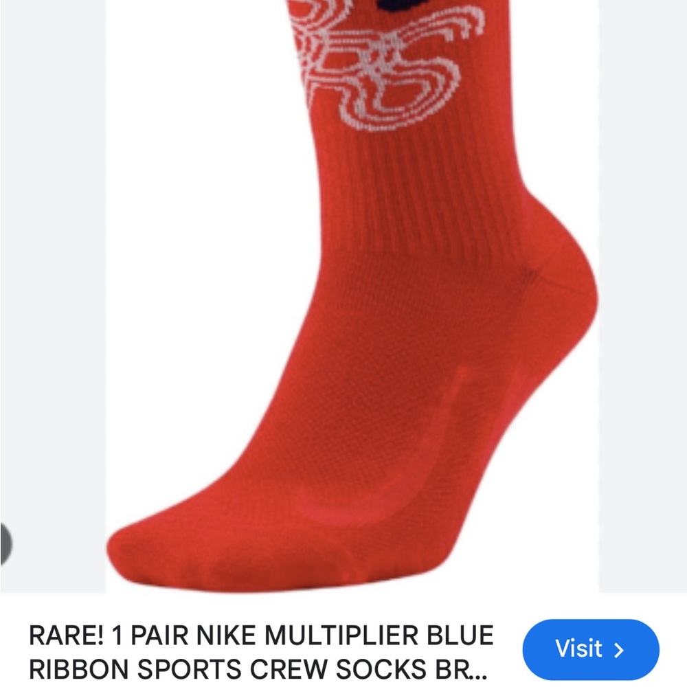 Nike Multiplier Blue Ribbon Sports Crew Socks - Bright Red